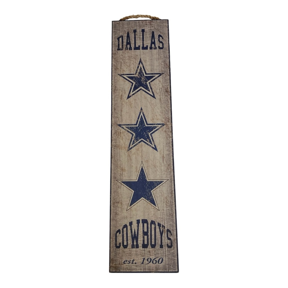 Fan Creation Dallas Cowboys Heritage Banner Rustic-Style Wood Vertical Wall Sign